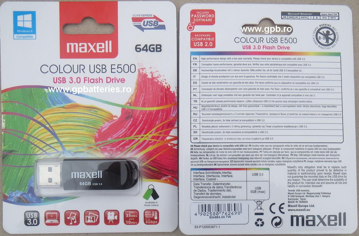 Card memorie USB 3.0 stick 64Gb Maxell