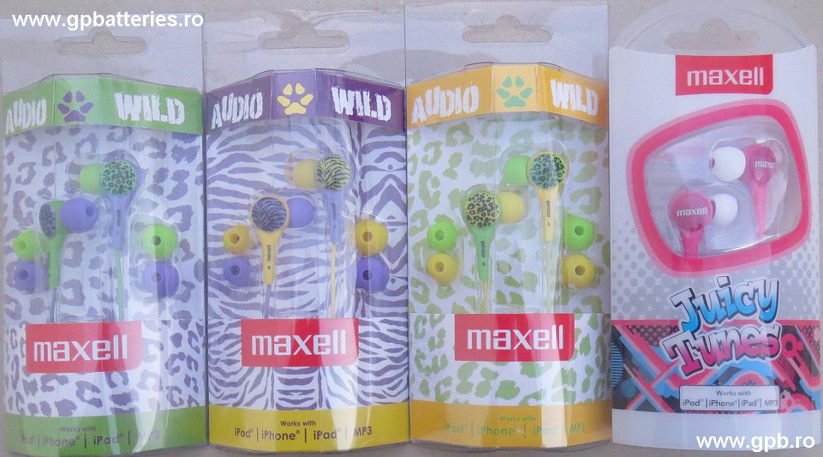 Casti Maxell Audio Wild verde cu violet 303599