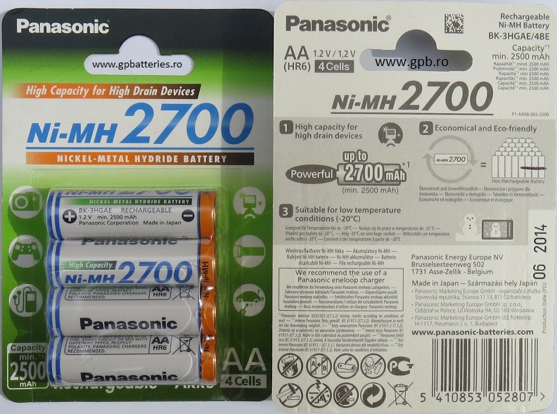Panasonic acumulator Ni-MH 2700