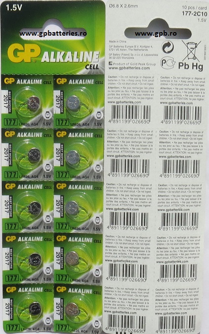 Baterie alcalina GP 177 AG4