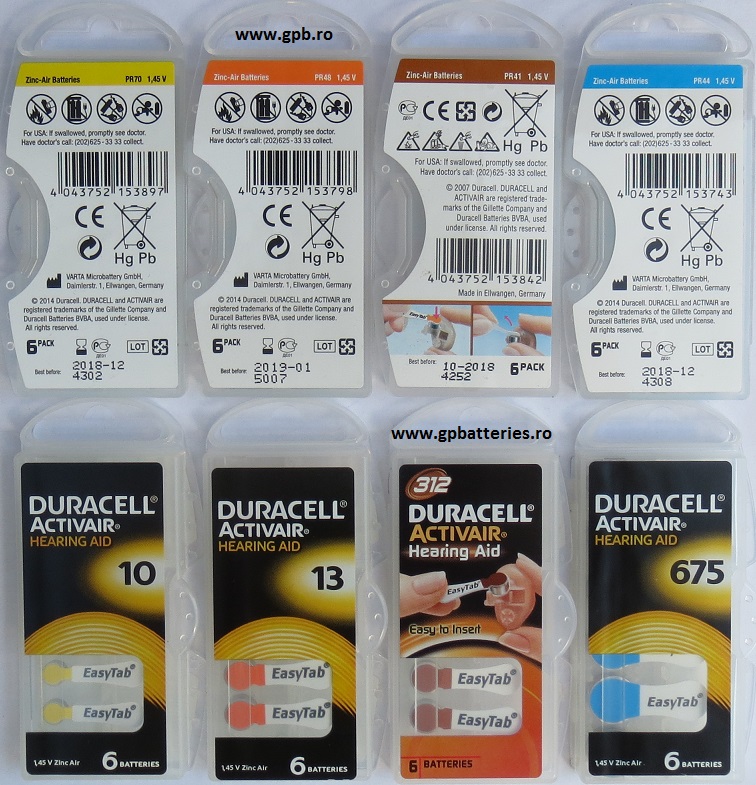 Baterie auditiva Duracell Activeair ZA13 