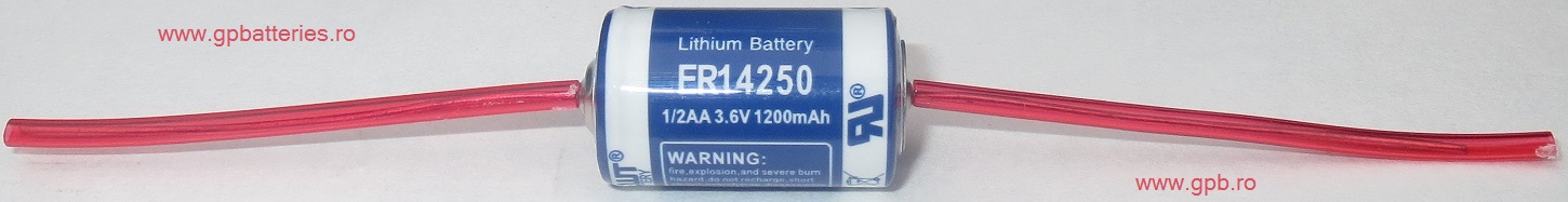 Baterie litiu 14250 EWT 1/2AA cu conexiuni