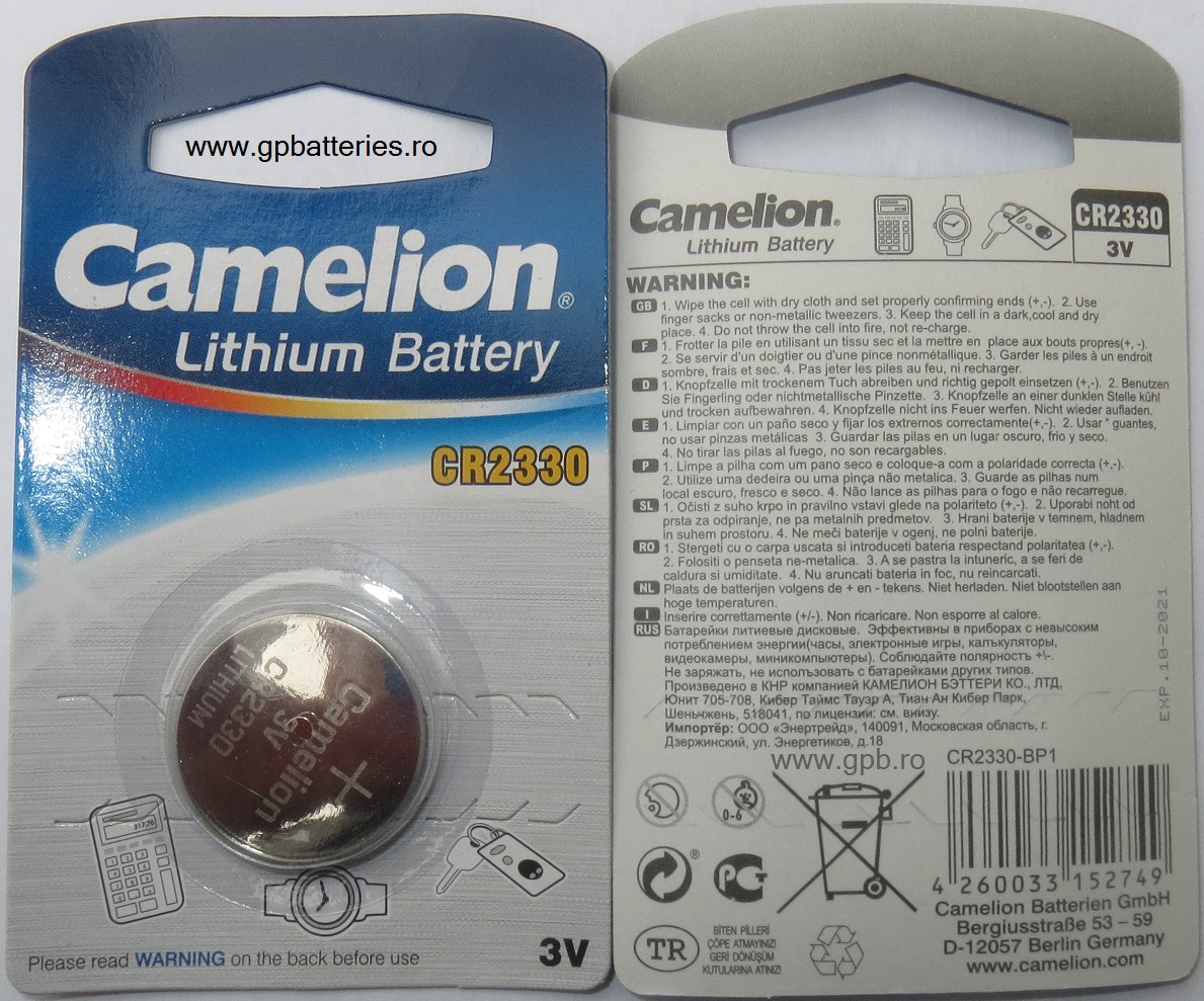 Baterie litiu CR2330 Camelion Germania