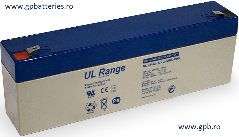 Acumulator etans UltraCell 12V 2,6A F1