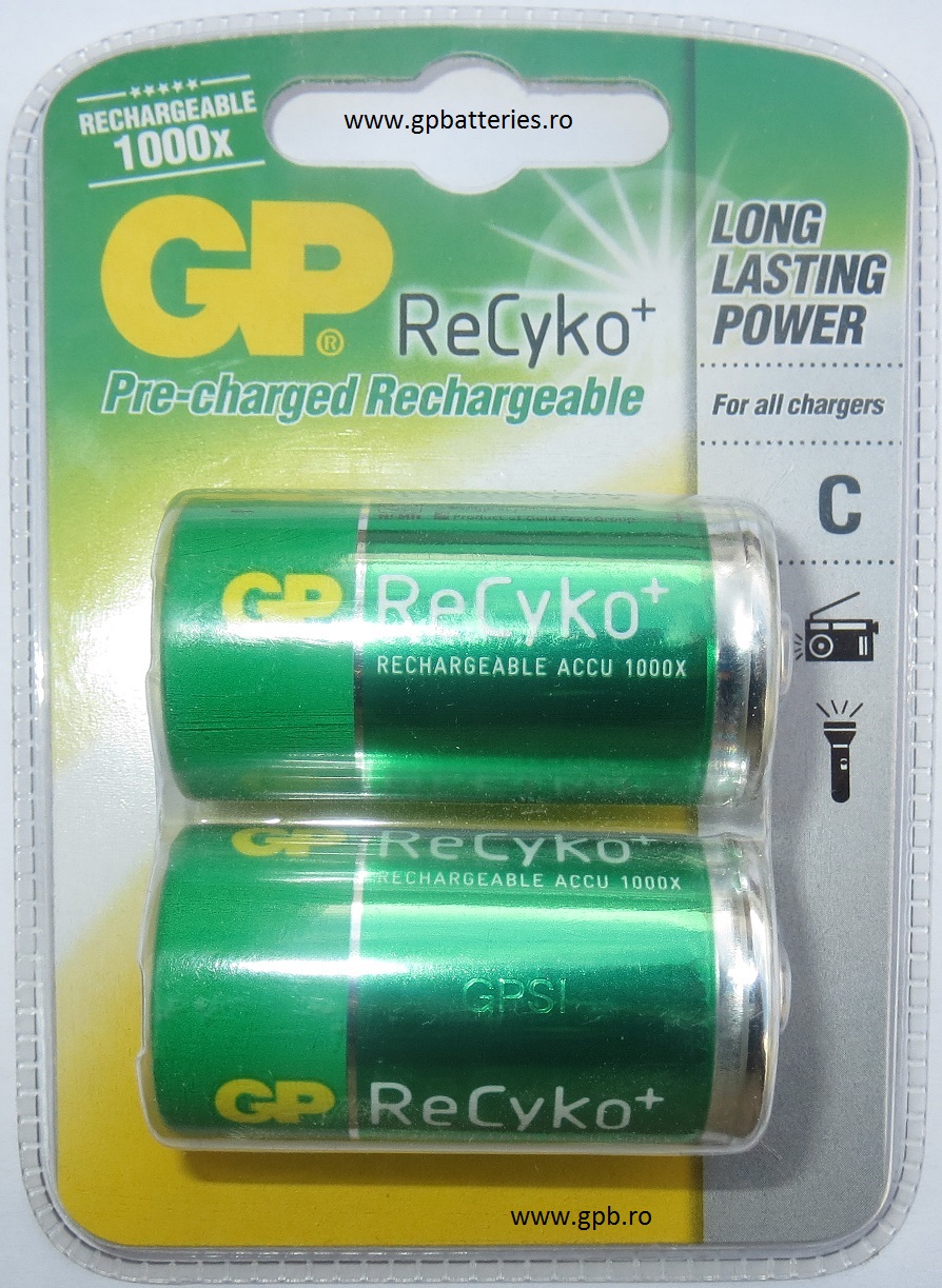 Acumulator Ni-MH 3000mA R14 C GP Batteries Recyko blister 2