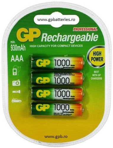 Acumulator Ni-MH AAA R3 1000mA GP Batteries 100AAAHC blister 4