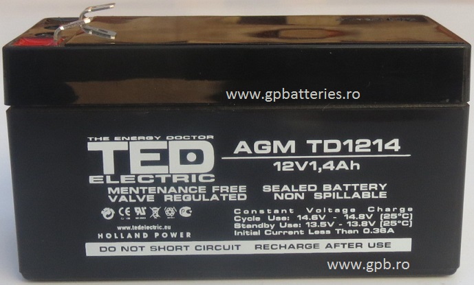 Acumulator AGM 12V 1,4A TED