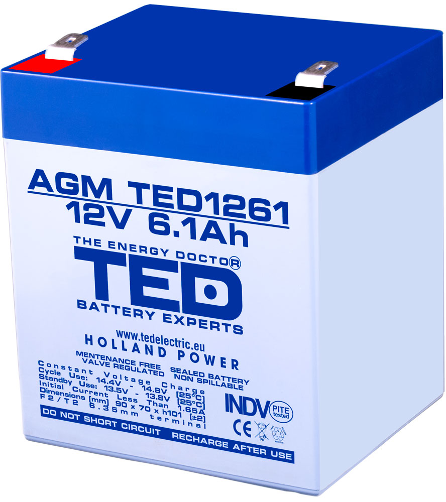 Acumulator AGM 12V 6,1A TED