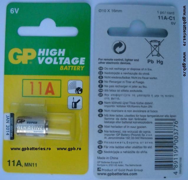 Baterie 11A 6V GP Batteries din China