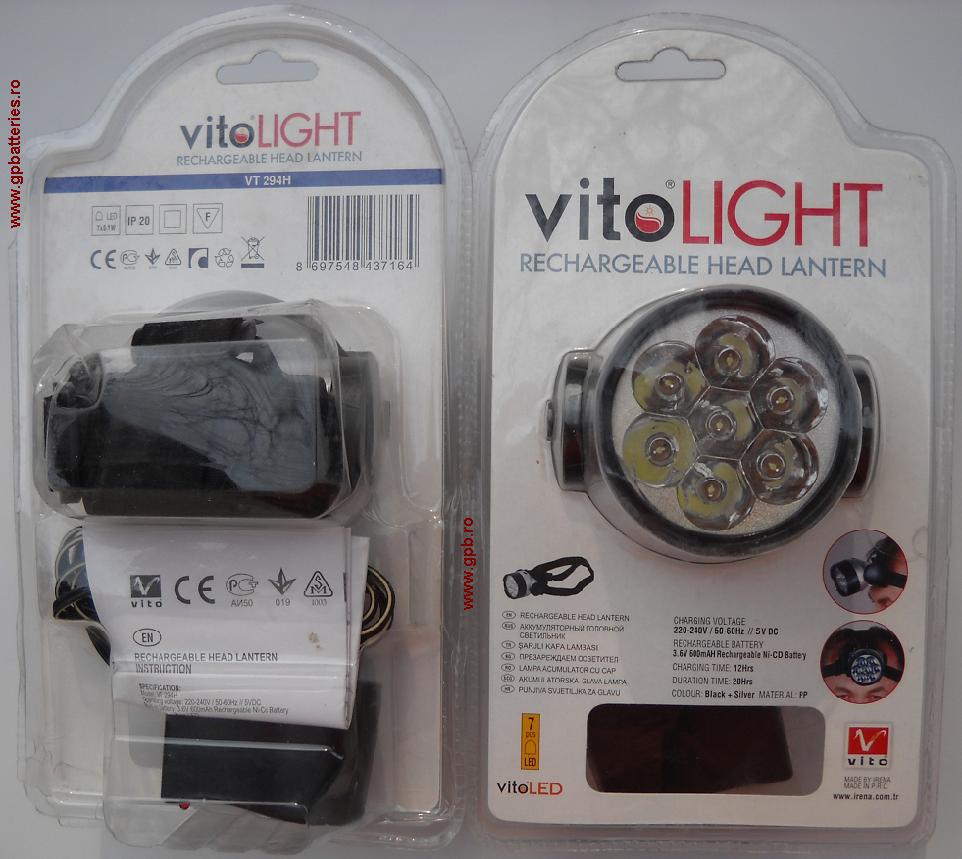 Lanterna cap VT-294H cu acumulator Vito
