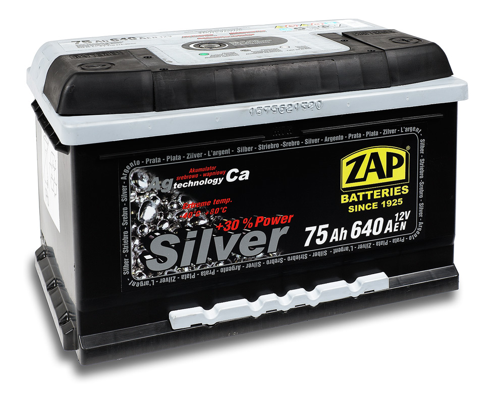 Acumulator auto ZAP 12V 75A Silver