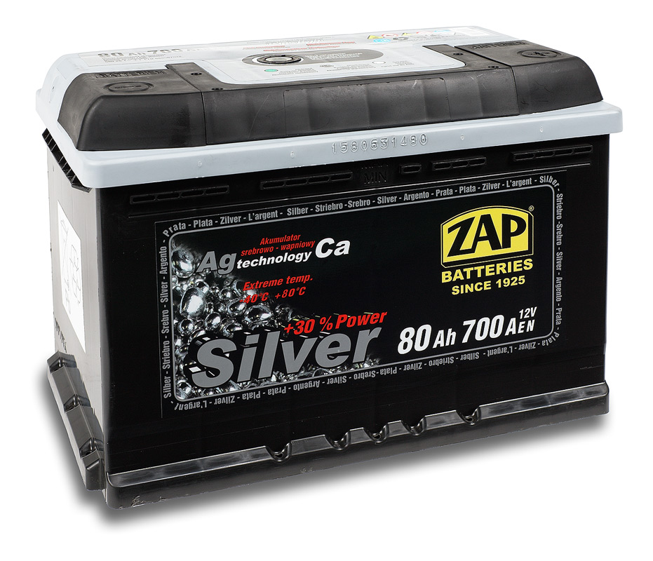 Acumulator auto ZAP 12V 80A Silver