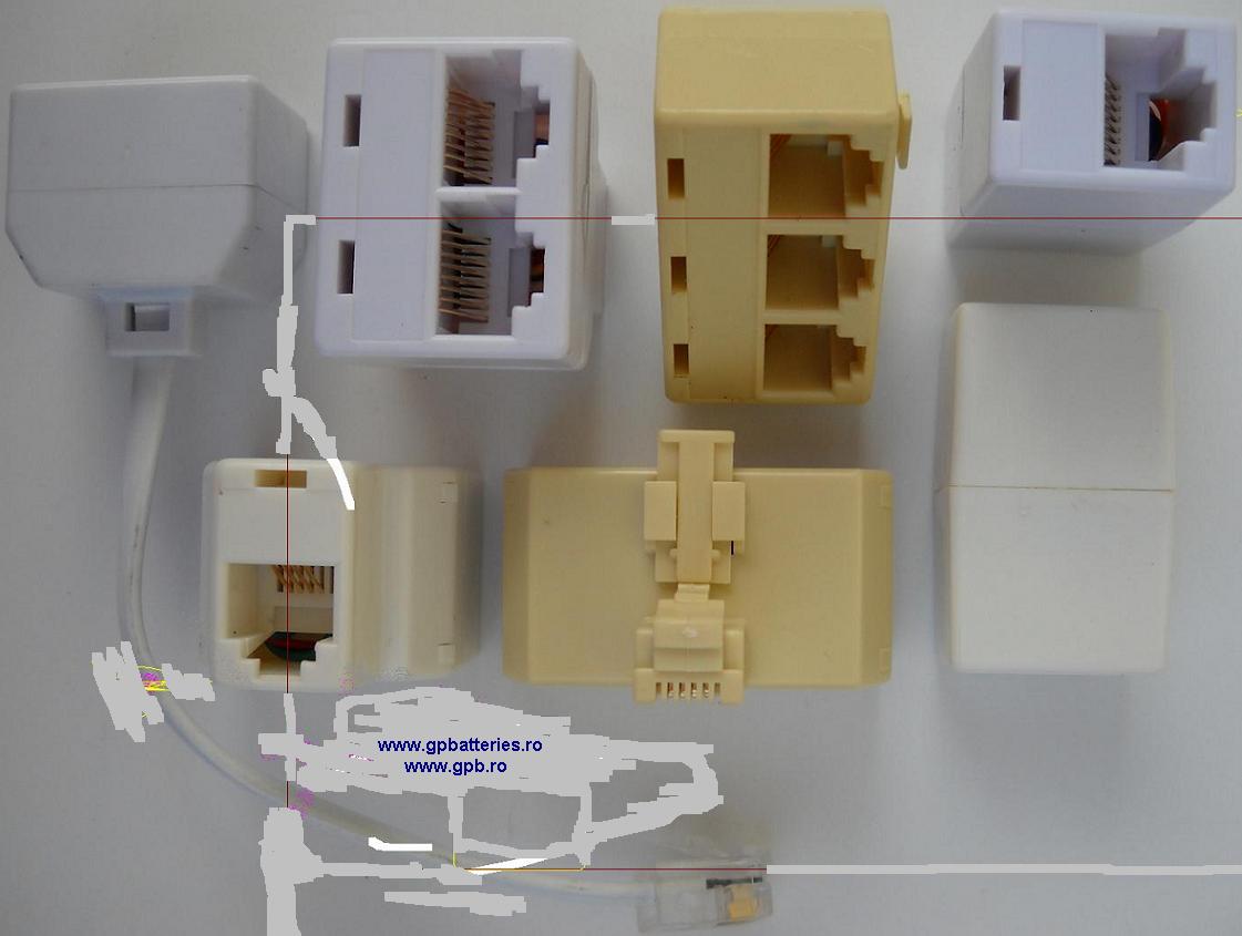 Adaptor telefon prelungitor 1+1 mama 8 contacte RJ45 pentru retele 1-0100