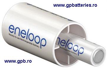 Eneloop adaptor plastic de la AA (R6) la D (R20)