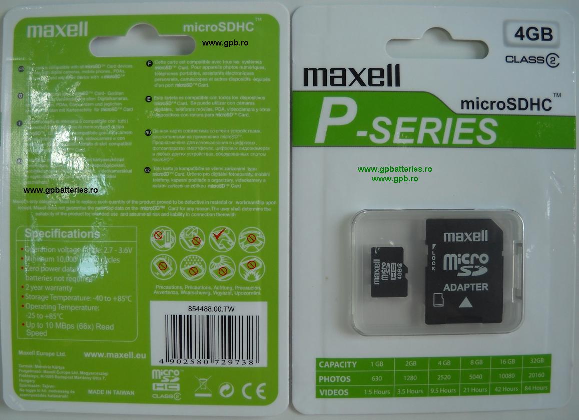 MicroSDHC 4Gb Maxell original