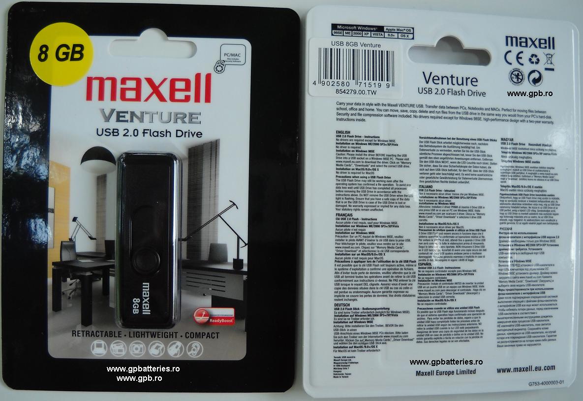 Stick USB 8Gb Maxell original