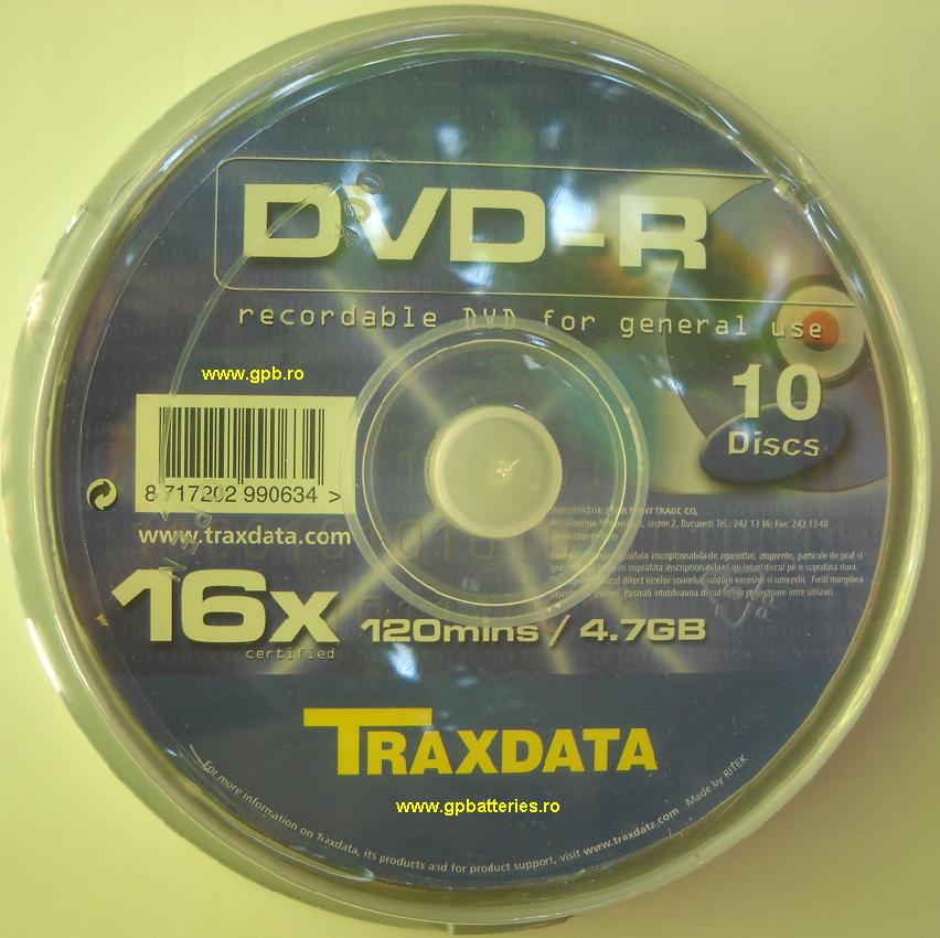 DVD-R 4,7Gb Recordable TraxData 120min 16X fara carcasa