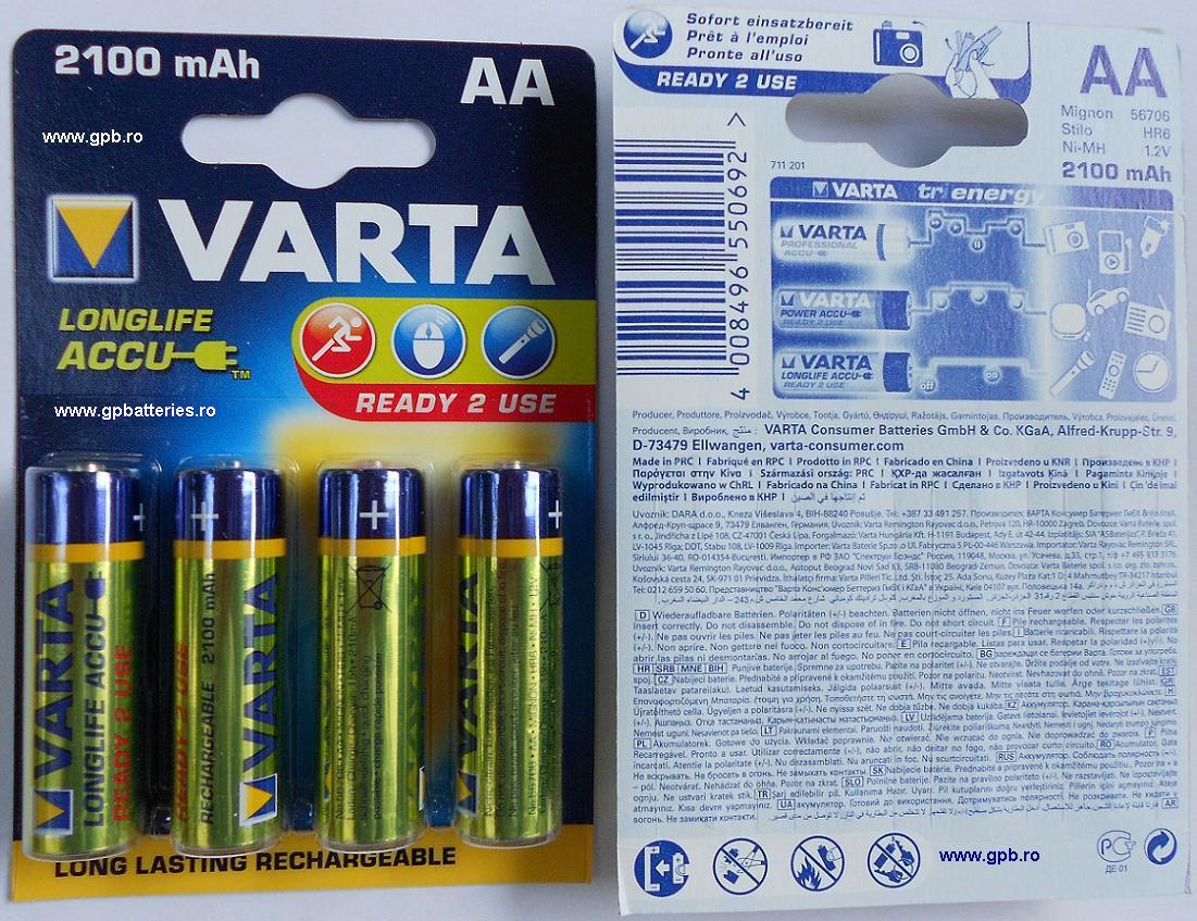 Acumulatori AA (R6) 2100 calitate VARTA noua generatie 56706