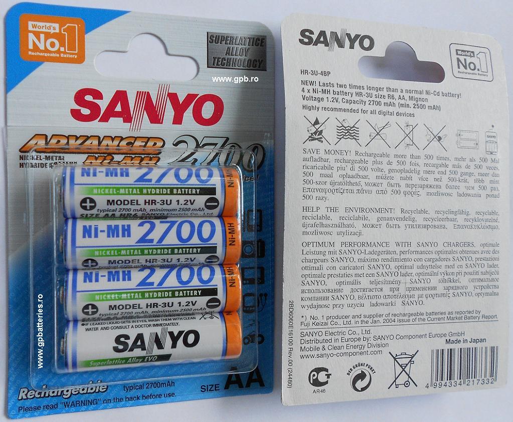 Acumulator AA R6 2700 Ni-MH SANYO-Panasonic