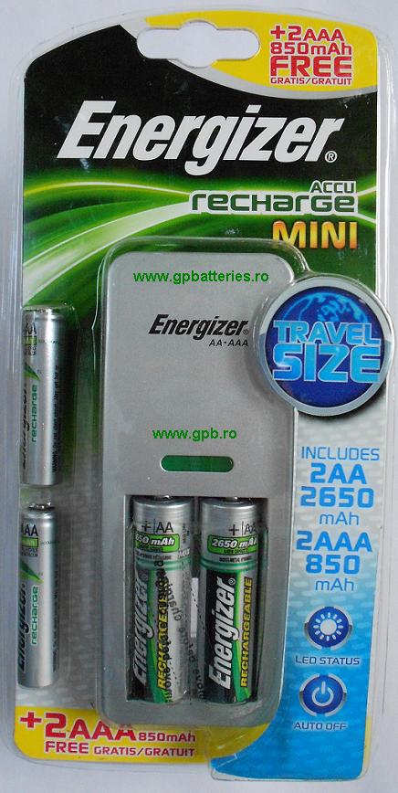 Incarcator Energizer include 2 bucati AA 2650mAh si 2 bucati AAA 850mAh