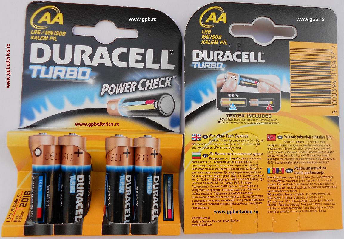 Baterie DuraCell TURBO AA LR6 B4