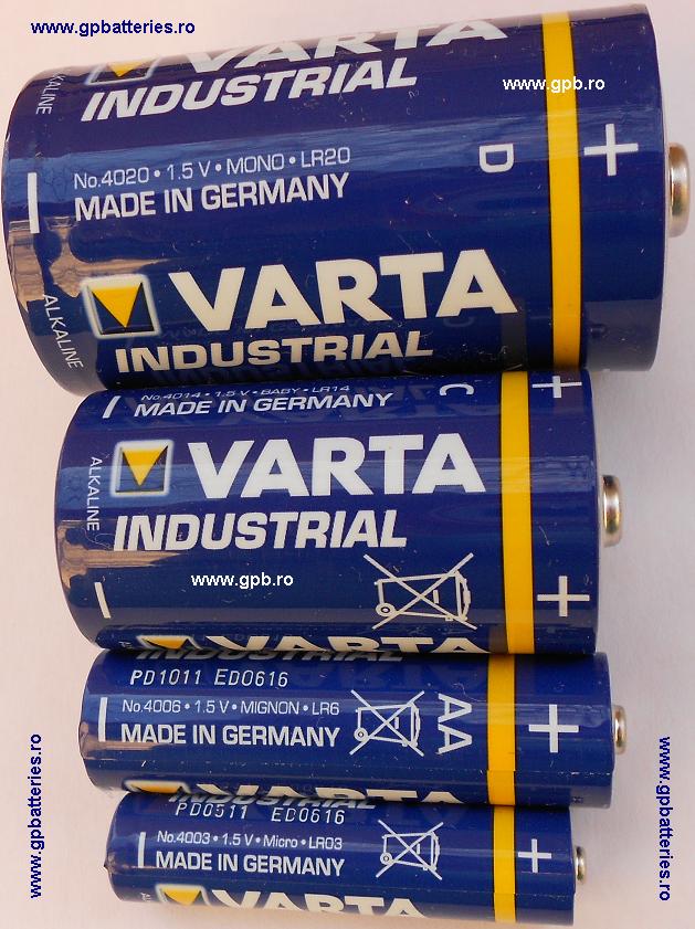 Baterie alcalina Industrial AAA R3 V4003IND Varta din Germania