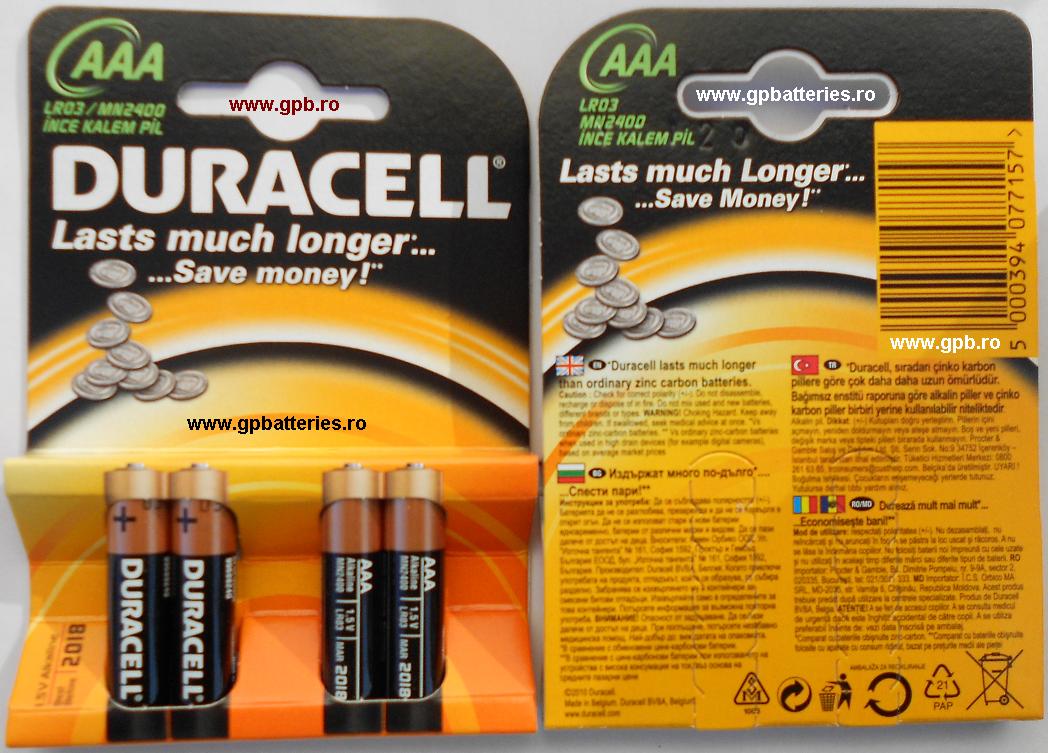 Baterie AAA R3 DuraCell B4