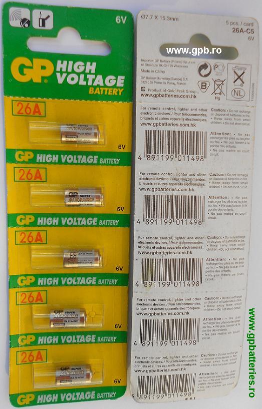 Baterie 26A 6V GP Batteries