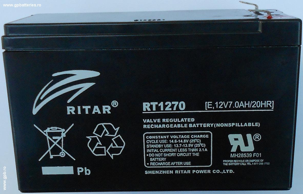 Acumulator etans VRLA 12V 7A borne F1 RITAR