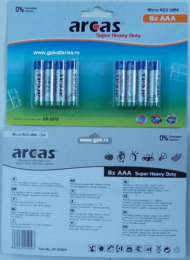 Baterie Arcas Germania AAA R3 SUPER heavy duty