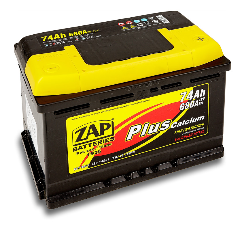 Acumulator auto ZAP 12V 74A PLUS 