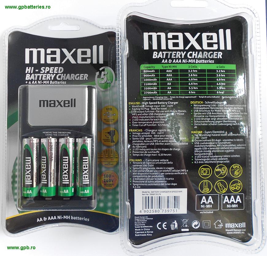 Incarcator Maxell 5h include 4 acumulatori