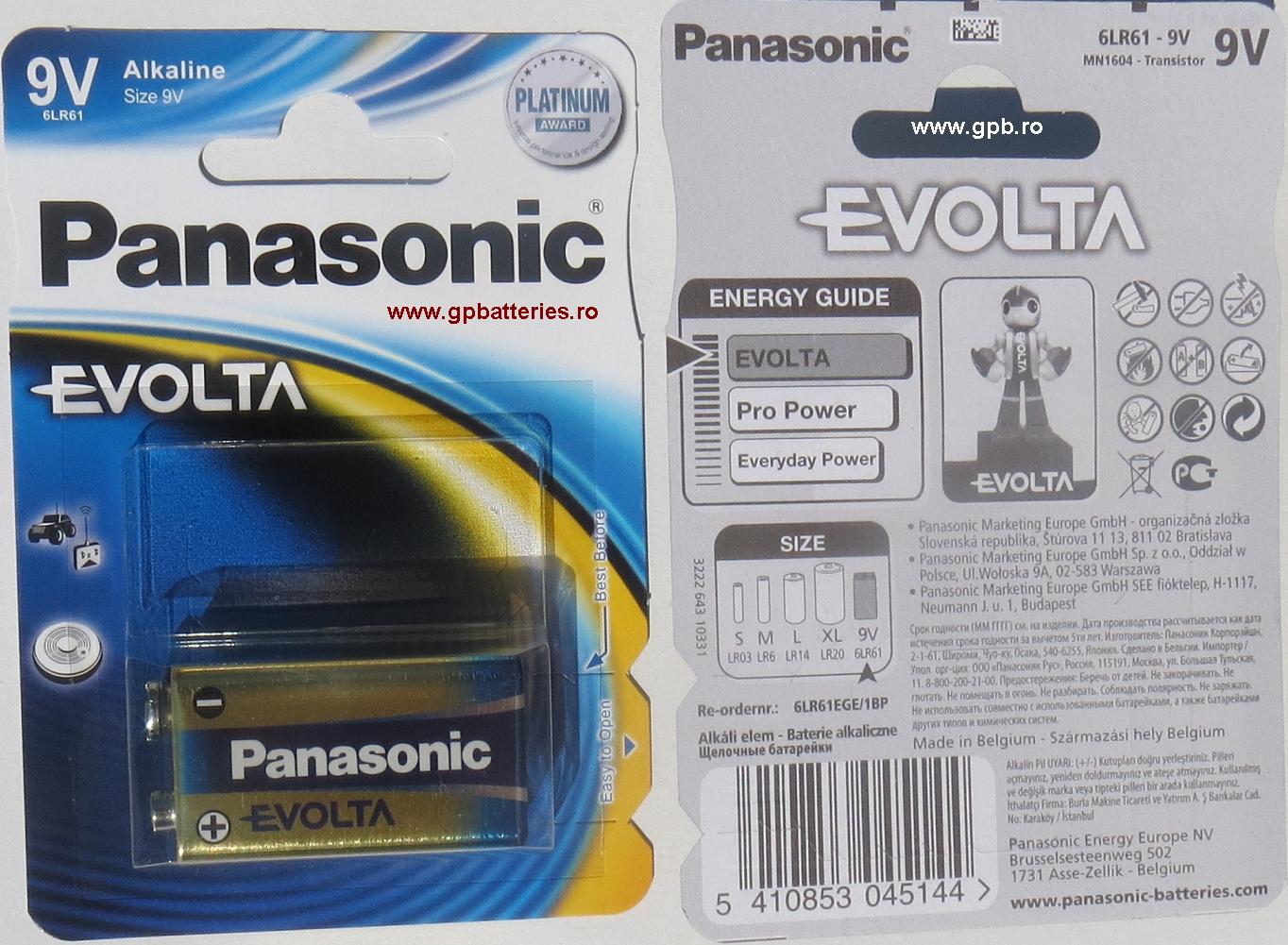 Baterie Evolta 9V Panasonic