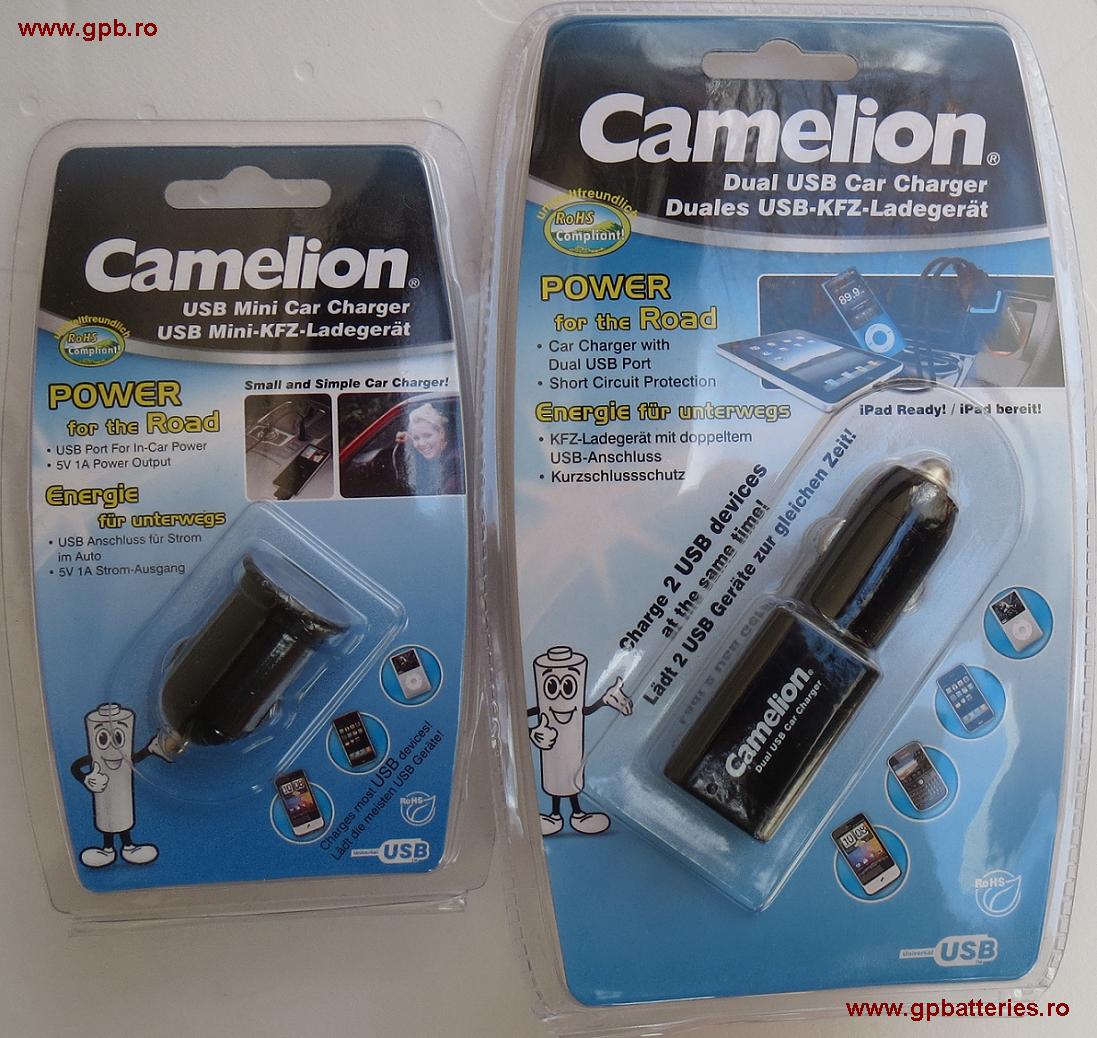 Camelion Germania alimentator (incarcator) MP3 de la auto (12-24V) la USB 2x5V 2000mA