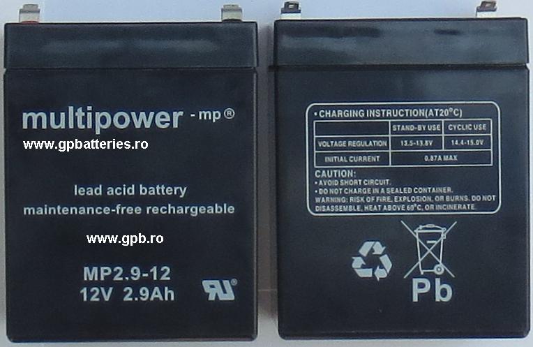 Acumulator 12V minim 2,7A 2,9 MultiPower sau TED Olanda