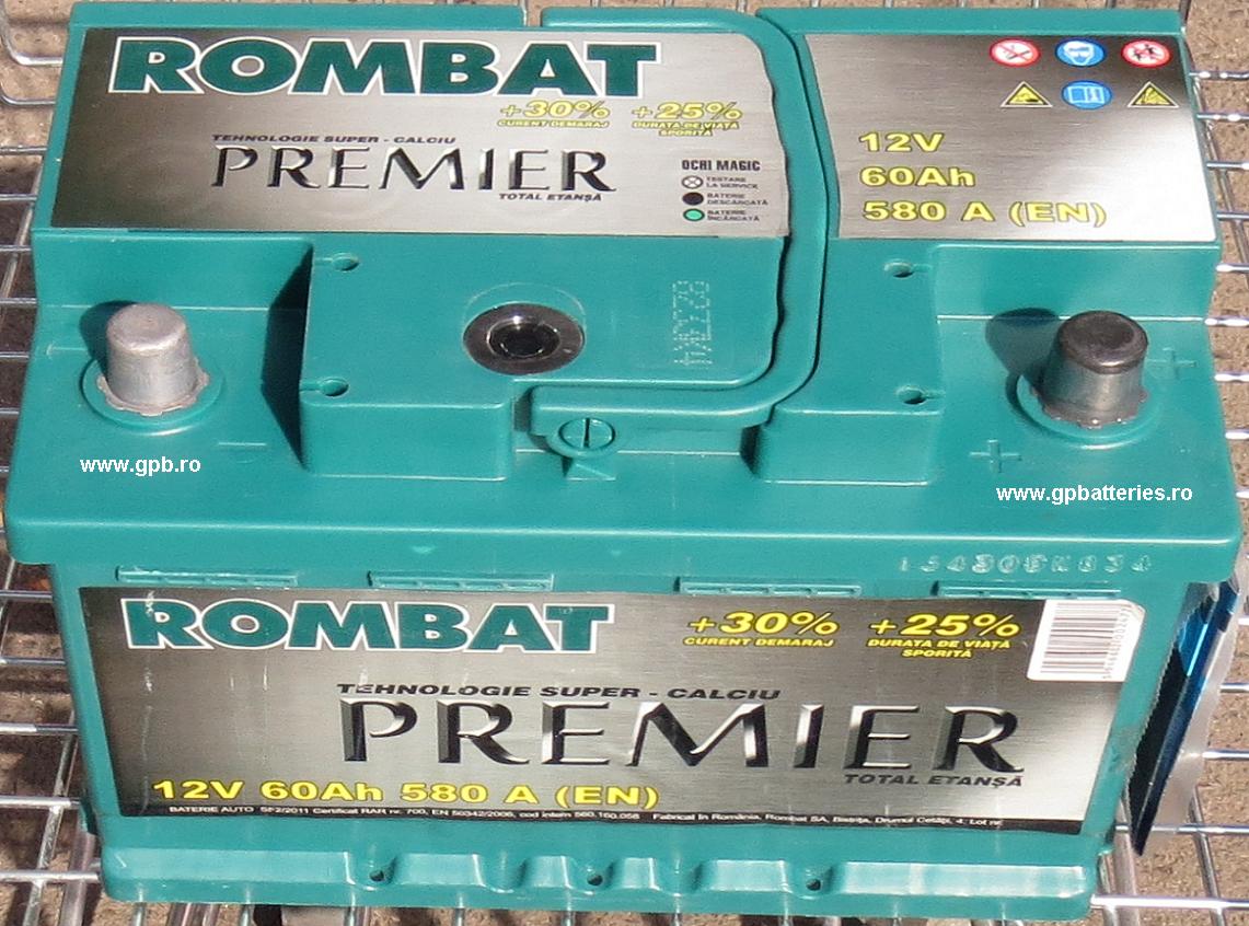 Acumulator auto 12 volti Rombat Premier 60A