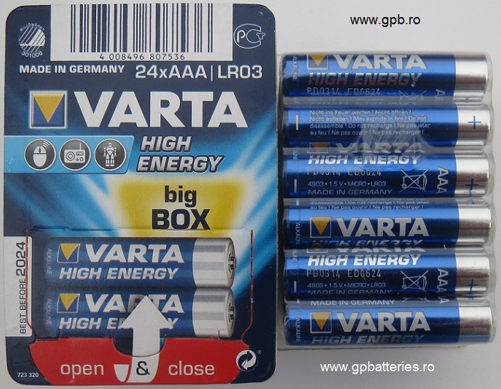 Baterie High Energy AAA Varta Ecologic