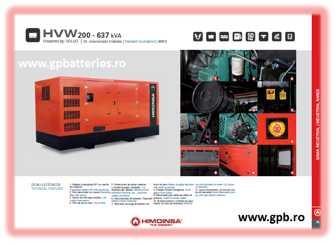 Grup electrogen Himoinsa HVW250T5 250KVA/275KVA