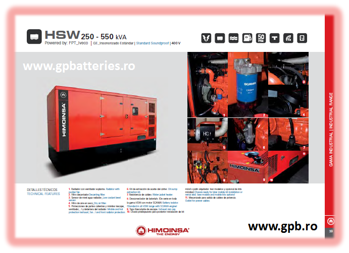 Grup electrogen Himoinsa HSW255T5 250KVA/275KVA