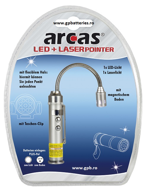 Lanterna Arcas metal 1 LED + Laser Pointer