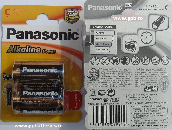 Panasonic baterie alcalina bronze R14