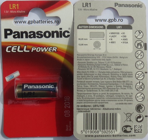 Panasonic baterie alcalina LR1