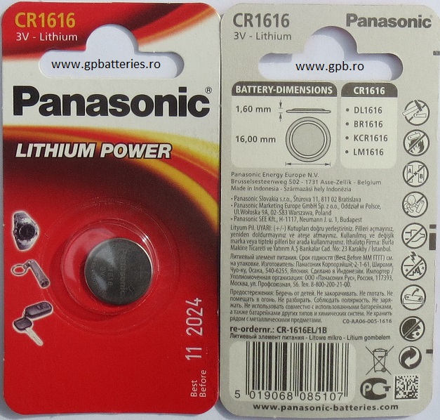 Panasonic baterie litiu 1616
