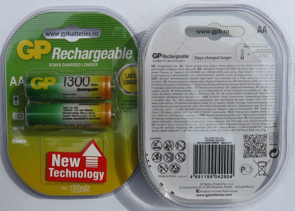 Acumulator AA R6 1300 GP Batteries Ni-MH 131AAH