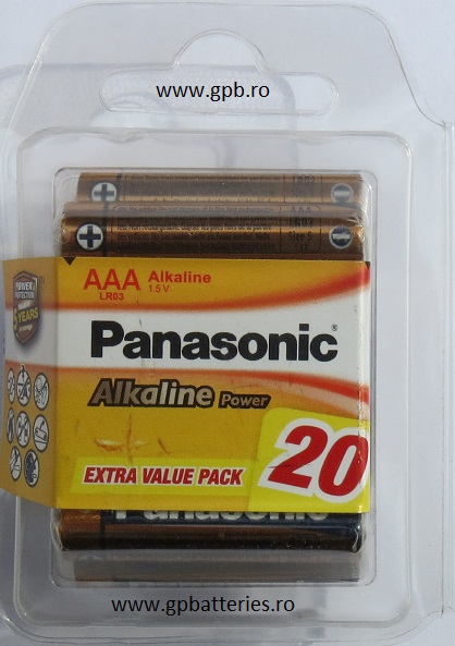 Panasonic baterie alcalina bronze AAA LR3 bulk 20 