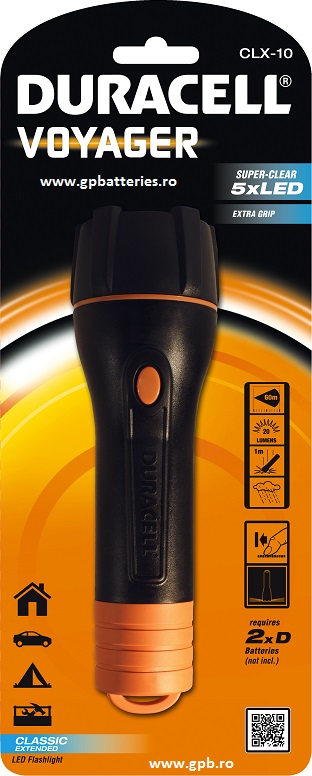 Duracell lanterna cauciuc Voyager Led x 5 foloseste 2 x D(R20) CLX-10