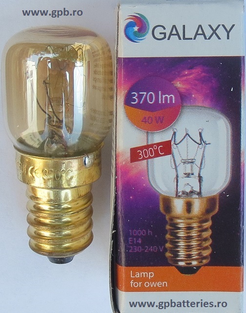 Bec clar E14 tip cuptor 40W 300C Galaxy