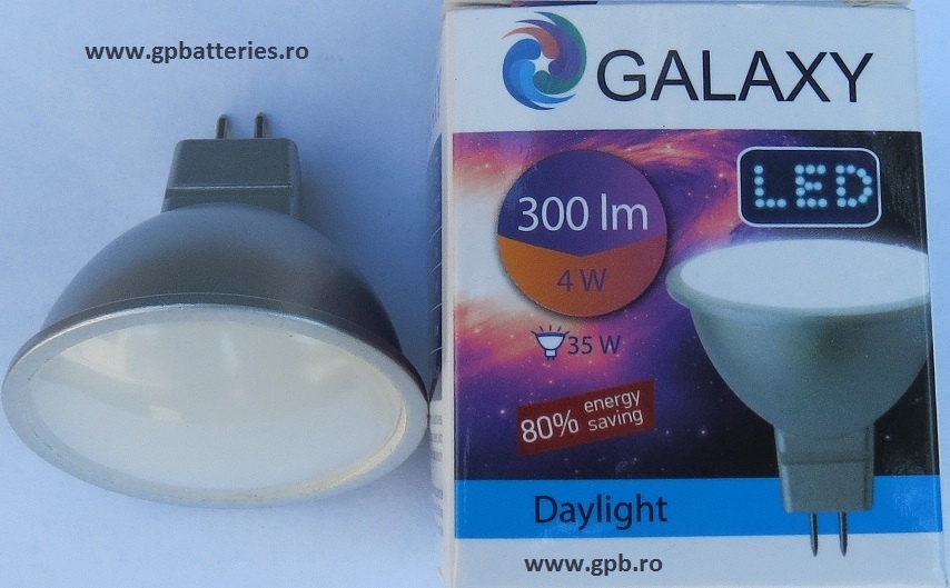 Bec LED 4W 6500K cu GU5.3 MR16 12V Galaxy