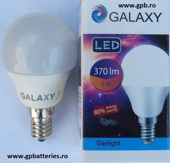 Bec LED E14 5W 6500K G45 balon mic Galaxy