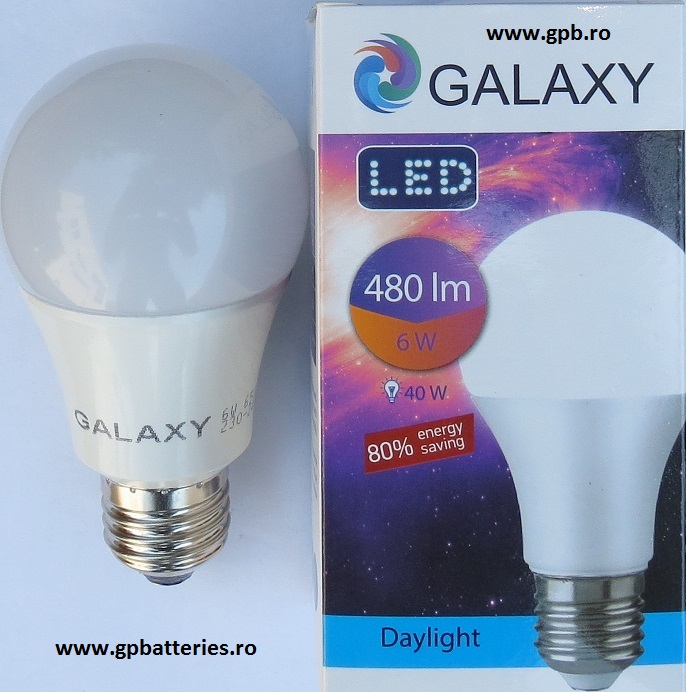 Bec LED E27 6W 6500K A60 Galaxy